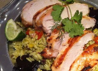 Black Bean Orzo Pasta Salad with Tequila Lime Chicken or Shrimp