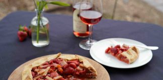 Strawberry and rhubarb tart