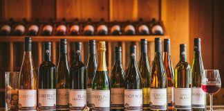 Twelve bottles of Shady Lane Cellars' wine